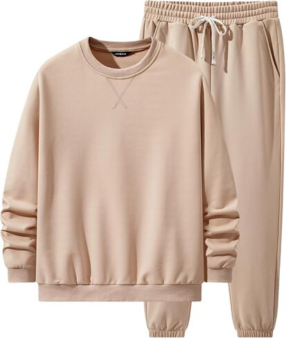 JMIERR Men's 2 Piece Outfits Crew Neck Sweatshirt Tracksuit & Joggers Sweatpants Sweatsuit Set in Kuwait