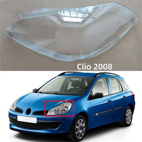 Compatible for Renault Clio 2008 Automotive Accessories Replace A Transparent PC Lights Shell Front Headlight Glass(Right) in Saudi Arabia