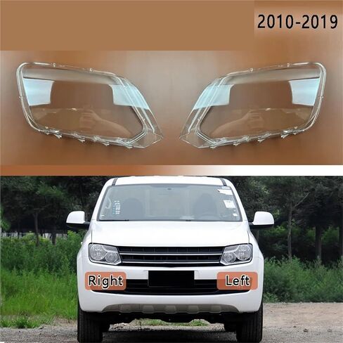 متوافق مع VW Amarok 2010-2019 اكسسوارات السيارات عدسة المصباح الأمامي غطاء كشافات قذيفة عاكس الضوء شفاف الظل قناع الزجاج (يمين) in Saudi Arabia