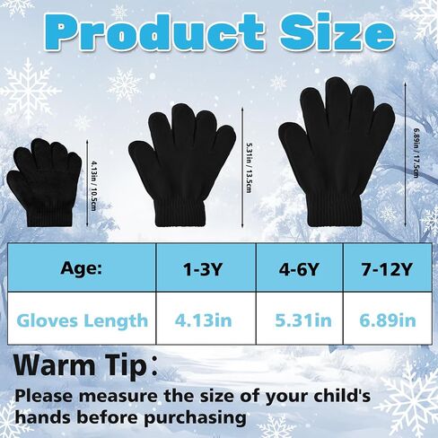 Coopay 12/24/48 Pairs Kid's Winter Warm Magic Gloves Children Stretchy Full Finger Knitted Gloves Boys Girls Student Gloves in Saudi Arabia