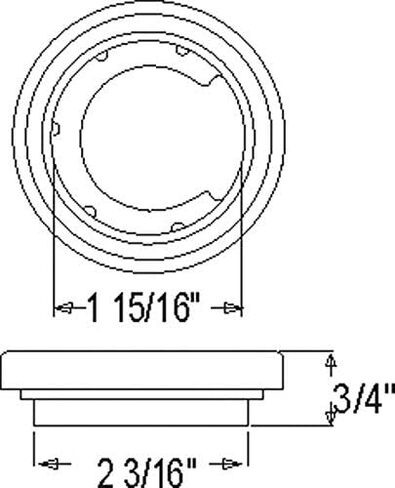 Optronics A54GBP 2" Flush Mount Grommet, Black in Saudi Arabia