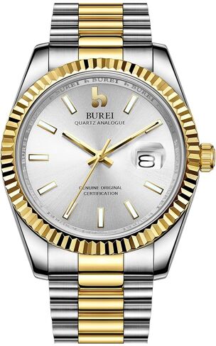 BUREI Mens Watches Luxury Stainless Steels Analog Business Fashion Waterproof Watches for Men,Gifts for Men in Saudi Arabia