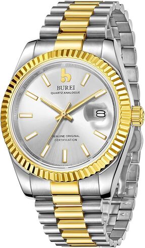 BUREI Mens Watches Luxury Stainless Steels Analog Business Fashion Waterproof Watches for Men,Gifts for Men in Saudi Arabia