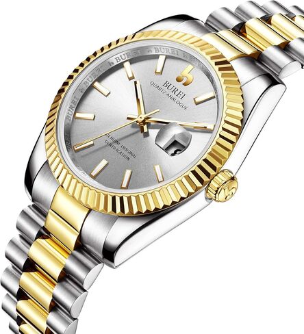 BUREI Mens Watches Luxury Stainless Steels Analog Business Fashion Waterproof Watches for Men,Gifts for Men in Saudi Arabia