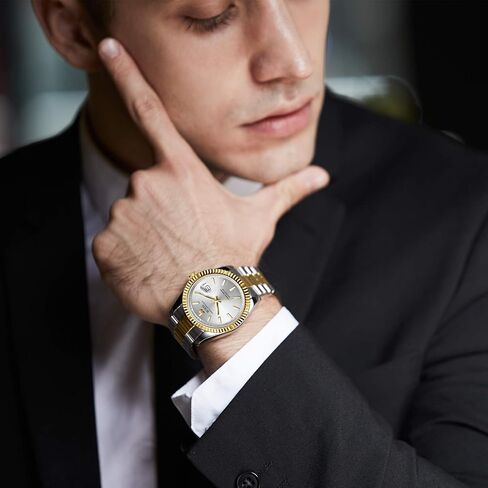 BUREI Mens Watches Luxury Stainless Steels Analog Business Fashion Waterproof Watches for Men,Gifts for Men in Saudi Arabia