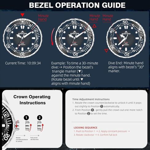 Solar-Powered Men’s Watch – 300M Water Resistant Stainless Steel Sport Watch, 316L Steel Band, Quartz Analog Watch for Diving & Daily Use in Saudi Arabia