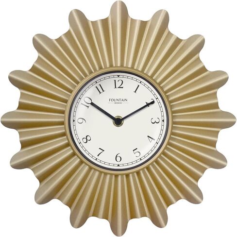 18 Inch Mid Century Modern Starburst Wall Clock,Silent Non Ticking Metal Wall Clock Decorative for Living Room Decor,Antique Copper in Saudi Arabia