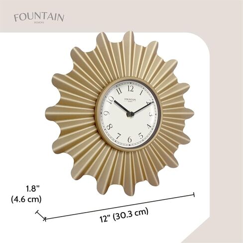 18 Inch Mid Century Modern Starburst Wall Clock,Silent Non Ticking Metal Wall Clock Decorative for Living Room Decor,Antique Copper in Saudi Arabia