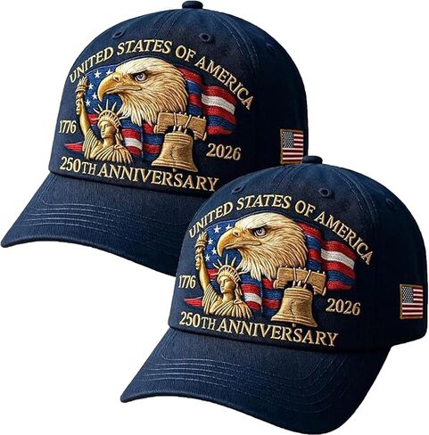 Eagle & Liberty – United States 250th Anniversary Hat, 2025 Adjustable Bald Eagle Printed Patriotic Baseball for Men Women in Saudi Arabia
