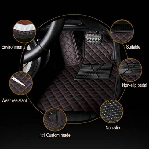 Customized Car Floor Mats for SUV Sedan Coupe Sports Car All Weather Full Coverage Personalized Waterproof Automotive Carpet Full Protection Floor Liners Black in Saudi Arabia