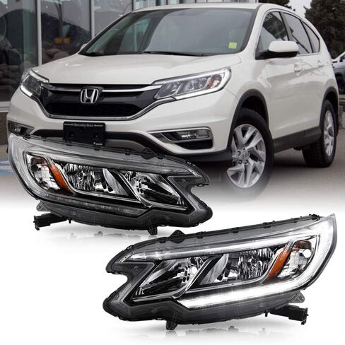 ACANII - For 2015-2016 Honda CRV EX |EX-L | SE Halogen Type w/LED DRL Headlights Headlamps Assembly Pair Set Left+Right in Saudi Arabia