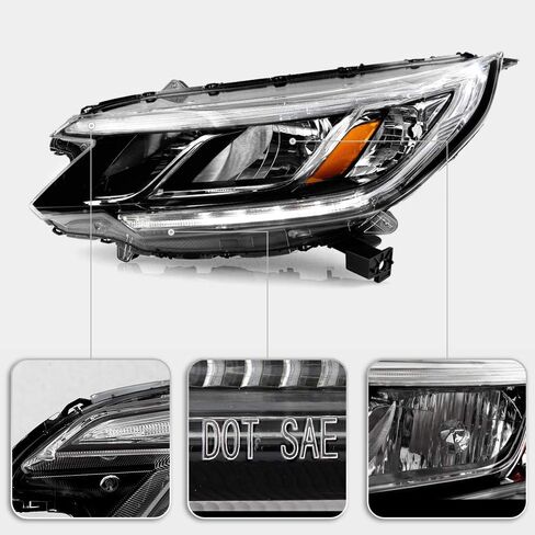 ACANII - For 2015-2016 Honda CRV EX |EX-L | SE Halogen Type w/LED DRL Headlights Headlamps Assembly Pair Set Left+Right in Saudi Arabia