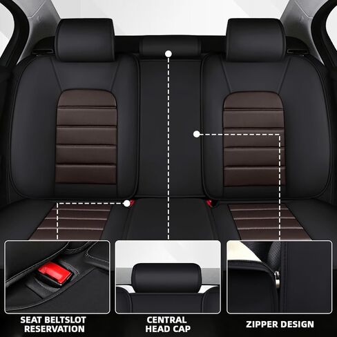 Car Seat Cover Fit for Ford Bronco 2021-2025,Compatible Airbag Non-Slip Waterproof Seat Cover,Car Seat Protector Premium Interior (Luxury 5 Seats,Black Coffee) in Kuwait