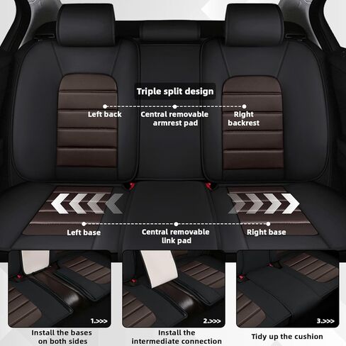 Car Seat Cover Fit for Ford Bronco 2021-2025,Compatible Airbag Non-Slip Waterproof Seat Cover,Car Seat Protector Premium Interior (Luxury 5 Seats,Black Coffee) in Kuwait