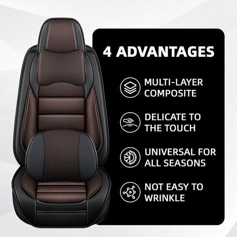 Car Seat Cover Fit for Ford Bronco 2021-2025,Compatible Airbag Non-Slip Waterproof Seat Cover,Car Seat Protector Premium Interior (Luxury 5 Seats,Black Coffee) in Kuwait