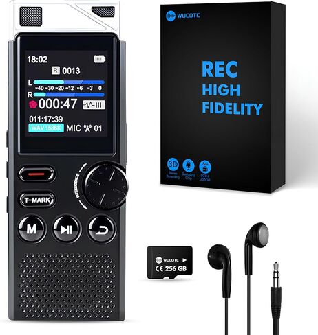 264GB High Capacity Digital Voice Recorder, Voice Activated Recorder for Lectures Meetings, Up to18000 Hours, MP3 Player, Voice Recorder with Playback in Saudi Arabia
