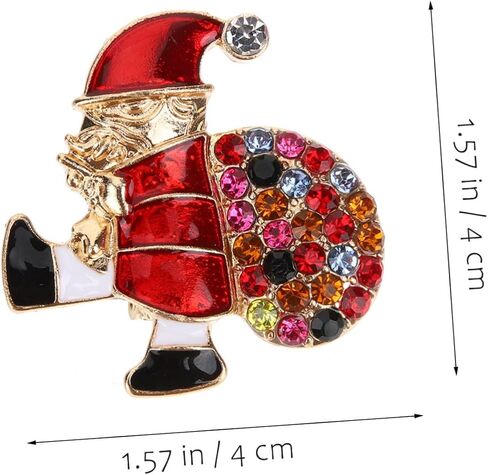 6Pcs Rhinestone Christmas Brooch Pins Set Elegant Holiday Jewelry for Women for Coats Sweaters Dresses Accessories Stylish Christmas Lapel Pins in Saudi Arabia