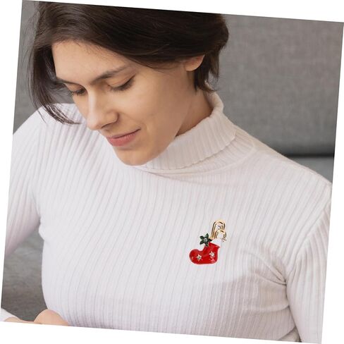 6Pcs Rhinestone Christmas Brooch Pins Set Elegant Holiday Jewelry for Women for Coats Sweaters Dresses Accessories Stylish Christmas Lapel Pins in Saudi Arabia