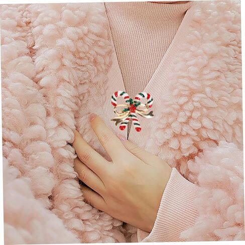 6Pcs Rhinestone Christmas Brooch Pins Set Elegant Holiday Jewelry for Women for Coats Sweaters Dresses Accessories Stylish Christmas Lapel Pins in Saudi Arabia
