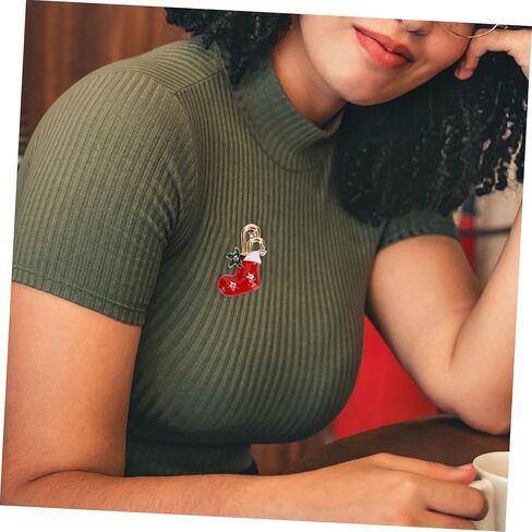 6Pcs Rhinestone Christmas Brooch Pins Set Elegant Holiday Jewelry for Women for Coats Sweaters Dresses Accessories Stylish Christmas Lapel Pins in Saudi Arabia