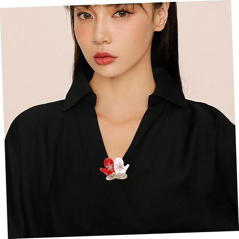 6Pcs Rhinestone Christmas Brooch Pins Set Elegant Holiday Jewelry for Women for Coats Sweaters Dresses Accessories Stylish Christmas Lapel Pins in Saudi Arabia