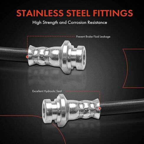A-Premium Brake Hydraulic Hose Compatible with Nissan and Datsun Models - Juke 2011-2017, 720 1980-1982, 620 1978-1979 - Replace# 462141KA0A in Saudi Arabia