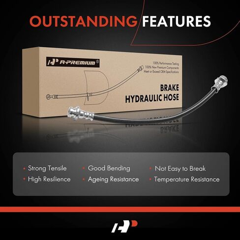 A-Premium Brake Hydraulic Hose Compatible with Nissan and Datsun Models - Juke 2011-2017, 720 1980-1982, 620 1978-1979 - Replace# 462141KA0A in Saudi Arabia