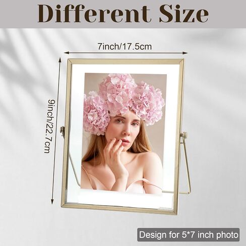 Hoteam 6 Pieces 5x7 Inch Gold Floating Frame Glass Picture Photo Frame Bulk Metal Vintage Geometric Vertical Tabletop Display or Wall Mounting Decor(Gold) in Saudi Arabia