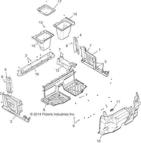Polaris Ranger Storage Box, Left, Gloss Black, Genuine OEM Part 5450350-070, Qty 1 in Saudi Arabia