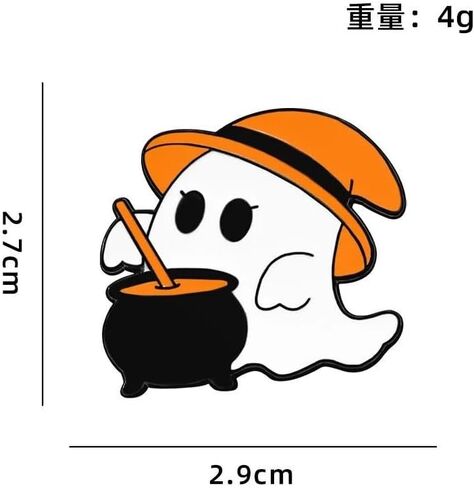 Halloween Ghost Bat Brooch For Women Cute Enamel Pins Funny Cartoon Lapel Pin Backpack Hat Halloween Party in Kuwait
