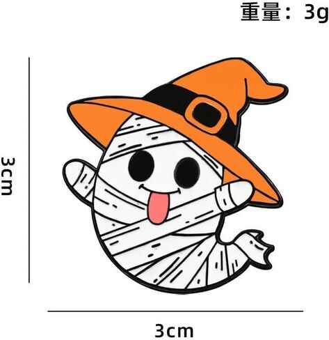Halloween Ghost Bat Brooch For Women Cute Enamel Pins Funny Cartoon Lapel Pin Backpack Hat Halloween Party in Kuwait
