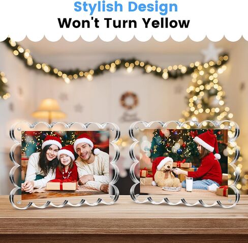 Acrylic Picture Frames 3 Pack, 4×6 In Magnetic Picture Photo Frames, Clear Frameless Photo Display Freestanding,Double Sided Picture Frame Gift for Desk Desktop Home Office Decor,UV Protection in Saudi Arabia