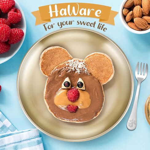 HaWare 6-Piece 18/8 Stainless Steel Plates, Metal 304 Dinner Dishes for Kids Toddlers Children, 8 Inch Feeding Serving Camping Plates, Reusable and Dishwasher Safe in Kuwait