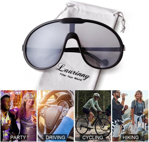 Trendy Oversized Sunglasses for Women Men Fashion Shield Big Aviator Sun Glasses UV400 Protection Goggles in Kuwait