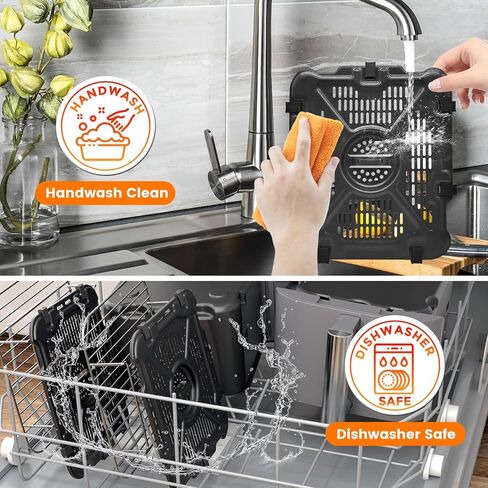 Air Fryer Grill Pan for Ninja Air Fryers, 2 Packs Replacement Air Fryer Crisper Plate Grill Plate Tray Accessories with Rubber Bumpers for Ninja Foodi DZ201 DZ100 DZ090 Air Fryer, Dishwasher Safe in Kuwait