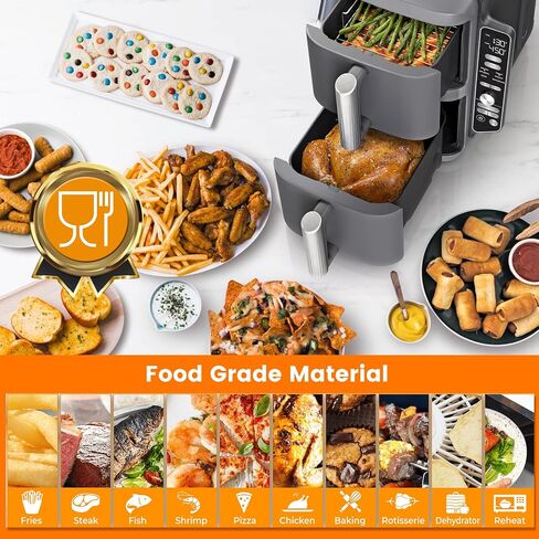 Air Fryer Grill Pan for Ninja Air Fryers, 2 Packs Replacement Air Fryer Crisper Plate Grill Plate Tray Accessories with Rubber Bumpers for Ninja Foodi DZ201 DZ100 DZ090 Air Fryer, Dishwasher Safe in Kuwait