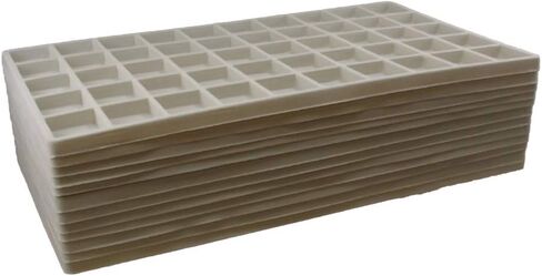 N'icePackaging - 50 فتحة (1 1/8 بوصة × 1 1/4 بوصة) إدراج صينية تخزين متجمعة - للمجوهرات وتنظيم البضائع - 14 1/8 بوصة × 7 5/8 بوصة × 1/2 بوصة in Kuwait