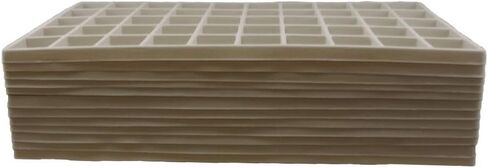 N'icePackaging - 50 فتحة (1 1/8 بوصة × 1 1/4 بوصة) إدراج صينية تخزين متجمعة - للمجوهرات وتنظيم البضائع - 14 1/8 بوصة × 7 5/8 بوصة × 1/2 بوصة in Kuwait