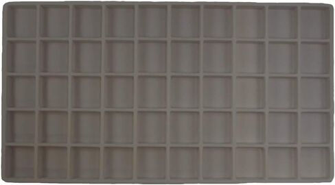 N'icePackaging - 50 فتحة (1 1/8 بوصة × 1 1/4 بوصة) إدراج صينية تخزين متجمعة - للمجوهرات وتنظيم البضائع - 14 1/8 بوصة × 7 5/8 بوصة × 1/2 بوصة in Kuwait