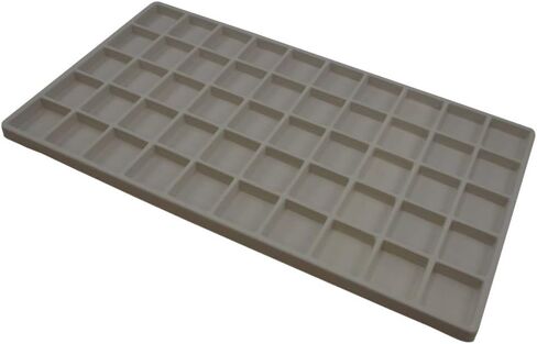 N'icePackaging - 50 فتحة (1 1/8 بوصة × 1 1/4 بوصة) إدراج صينية تخزين متجمعة - للمجوهرات وتنظيم البضائع - 14 1/8 بوصة × 7 5/8 بوصة × 1/2 بوصة in Kuwait