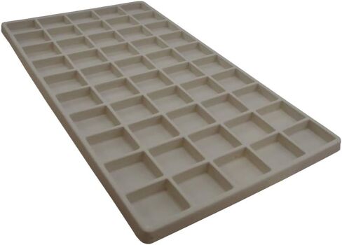 N'icePackaging - 50 فتحة (1 1/8 بوصة × 1 1/4 بوصة) إدراج صينية تخزين متجمعة - للمجوهرات وتنظيم البضائع - 14 1/8 بوصة × 7 5/8 بوصة × 1/2 بوصة in Kuwait