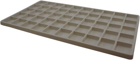 N'icePackaging - 50 فتحة (1 1/8 بوصة × 1 1/4 بوصة) إدراج صينية تخزين متجمعة - للمجوهرات وتنظيم البضائع - 14 1/8 بوصة × 7 5/8 بوصة × 1/2 بوصة in Kuwait