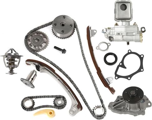 MPLUS Engine Timing Chain Kit & Oil Water Pump & Thermostat fits For Toyota 2002-2009 Camry 2.4L, 2009 Corolla 2.4L, 2006-2007 Highlander 2.4L, 2009 Matrix 2.4L, 2001-2003 for RAV4 2.0L in Saudi Arabia