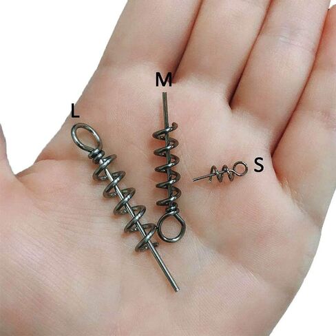 100PCS Spring Twist Lock Centering Pin Assorted Size 14MM 35MM 45MM Fishing Hook Fishing Baits Lure Rigs for Soft Lure Bait Worm Crank in Saudi Arabia