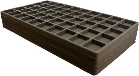 N'icePackaging - 50 فتحة (1 1/8 بوصة × 1 1/4 بوصة) إدراج صينية تخزين متجمعة - للمجوهرات وتنظيم البضائع - 14 1/8 بوصة × 7 5/8 بوصة × 1/2 بوصة in Kuwait