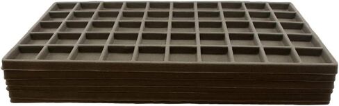 N'icePackaging - 50 فتحة (1 1/8 بوصة × 1 1/4 بوصة) إدراج صينية تخزين متجمعة - للمجوهرات وتنظيم البضائع - 14 1/8 بوصة × 7 5/8 بوصة × 1/2 بوصة in Kuwait