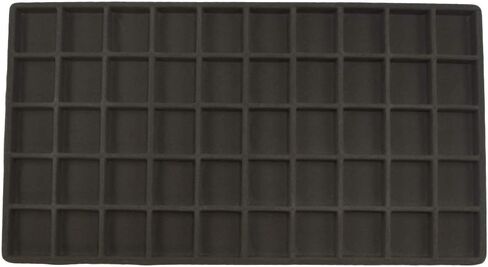 N'icePackaging - 50 فتحة (1 1/8 بوصة × 1 1/4 بوصة) إدراج صينية تخزين متجمعة - للمجوهرات وتنظيم البضائع - 14 1/8 بوصة × 7 5/8 بوصة × 1/2 بوصة in Kuwait