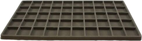 N'icePackaging - 50 فتحة (1 1/8 بوصة × 1 1/4 بوصة) إدراج صينية تخزين متجمعة - للمجوهرات وتنظيم البضائع - 14 1/8 بوصة × 7 5/8 بوصة × 1/2 بوصة in Kuwait