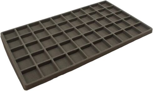 N'icePackaging - 50 فتحة (1 1/8 بوصة × 1 1/4 بوصة) إدراج صينية تخزين متجمعة - للمجوهرات وتنظيم البضائع - 14 1/8 بوصة × 7 5/8 بوصة × 1/2 بوصة in Kuwait