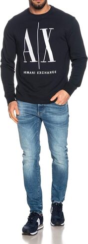 Armani Exchange mens Icon Embroidered Pullover Sweatshirt in Saudi Arabia